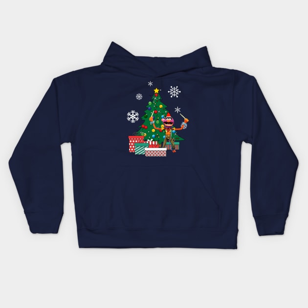 Animal Around The Christmas Tree Muppets Kids Hoodie by Nova5